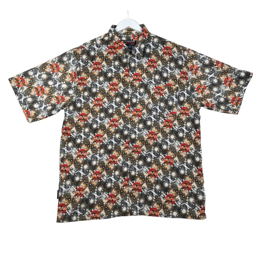 Vintage Y2K Southpole All Over Print Button Up Shirt - Men's XL - Polyester